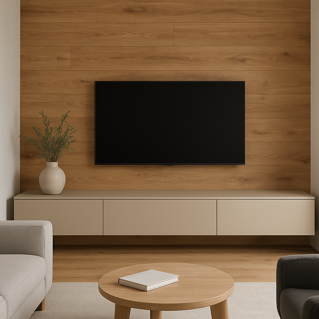 Vinil kot stenska obloga – primer v interierju – Eco Wood